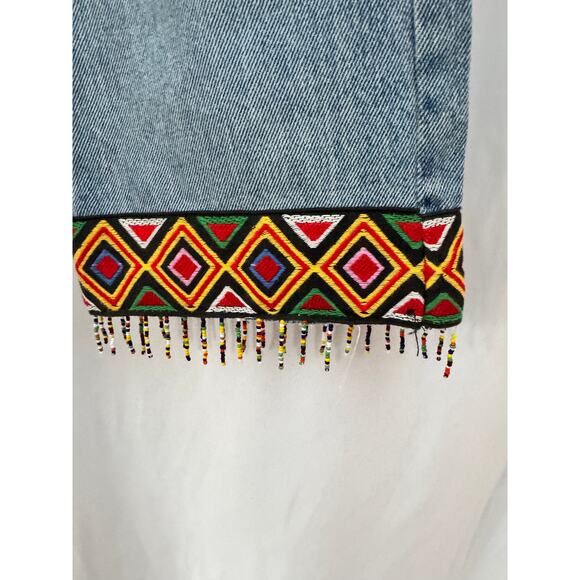 Blue Asphalt Embroidered Beaded Jeans – Size 9 - Picture 4 of 12
